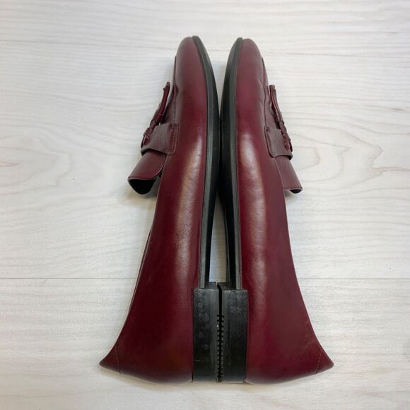 Ecco Women Leather Tassel Pointy Toe Ballerina Flat Loafer Size 39 - Picture 2 of 11